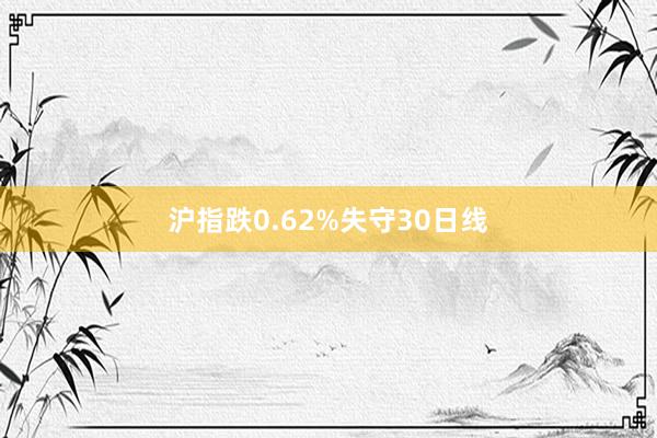 沪指跌0.62%失守30日线