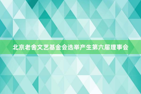 北京老舍文艺基金会选举产生第六届理事会