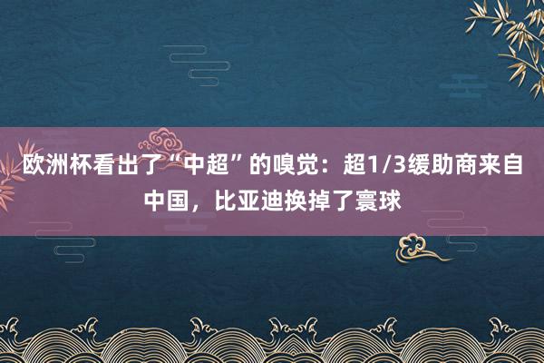 欧洲杯看出了“中超”的嗅觉：超1/3缓助商来自中国，比亚迪换掉了寰球