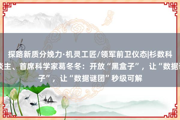 探路新质分娩力·机灵工匠/领军前卫仪态|杉数科技集结首创东谈主、首席科学家葛冬冬：开放“黑盒子”，让“数据谜团”秒级可解