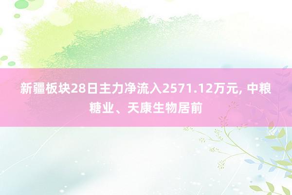 新疆板块28日主力净流入2571.12万元, 中粮糖业、天康生物居前