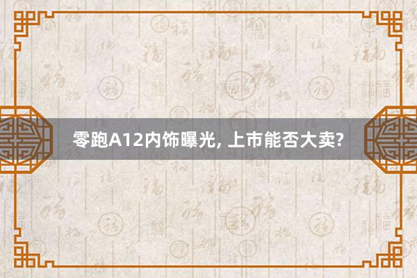 零跑A12内饰曝光, 上市能否大卖?