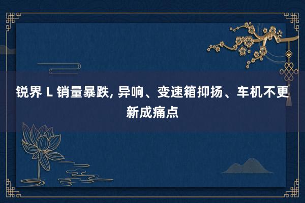 锐界 L 销量暴跌, 异响、变速箱抑扬、车机不更新成痛点