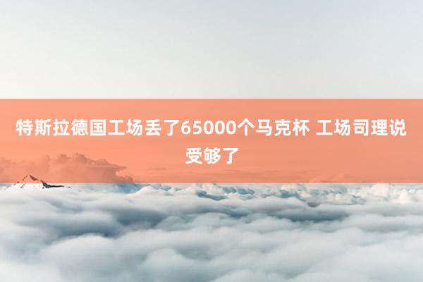 特斯拉德国工场丢了65000个马克杯 工场司理说受够了