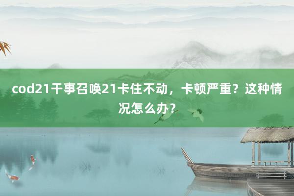 cod21干事召唤21卡住不动，卡顿严重？这种情况怎么办？