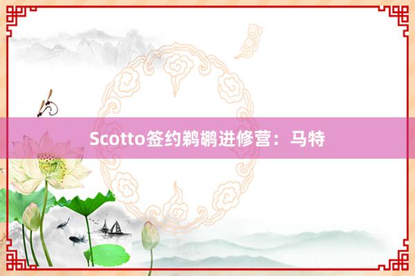 Scotto签约鹈鹕进修营：马特