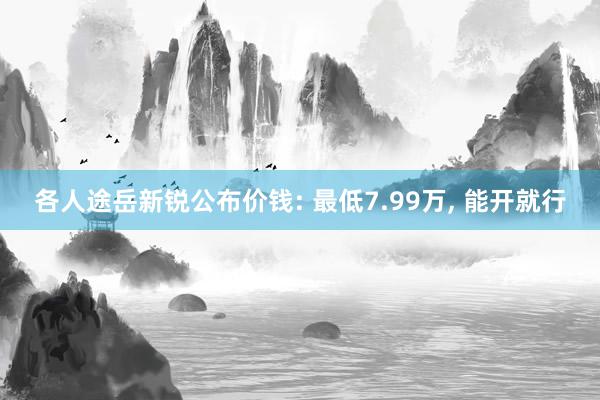 各人途岳新锐公布价钱: 最低7.99万, 能开就行