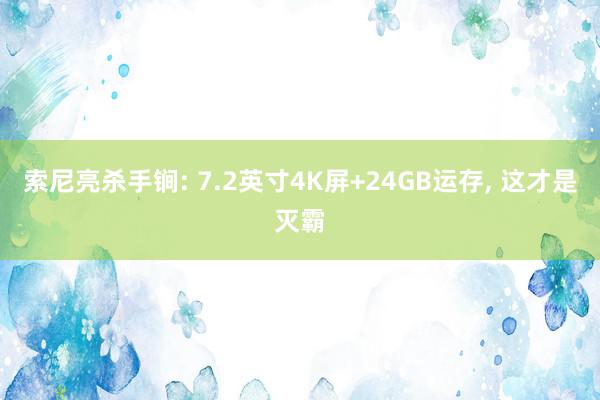 索尼亮杀手锏: 7.2英寸4K屏+24GB运存, 这才是灭霸