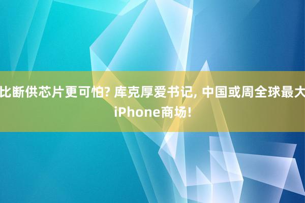 比断供芯片更可怕? 库克厚爱书记, 中国或周全球最大iPhone商场!