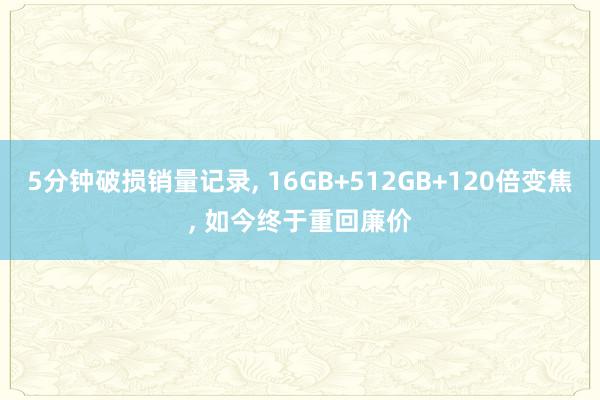 5分钟破损销量记录, 16GB+512GB+120倍变焦, 如今终于重回廉价