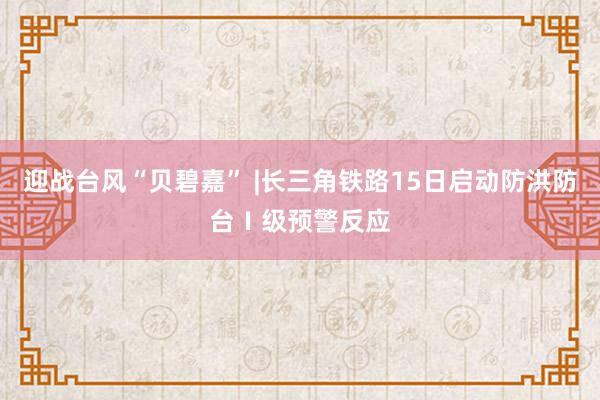 迎战台风“贝碧嘉” |长三角铁路15日启动防洪防台Ⅰ级预警反应