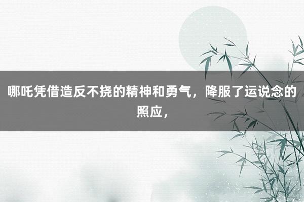 哪吒凭借造反不挠的精神和勇气，降服了运说念的照应，